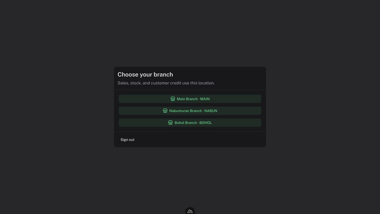 Branch selection in the demonstration store